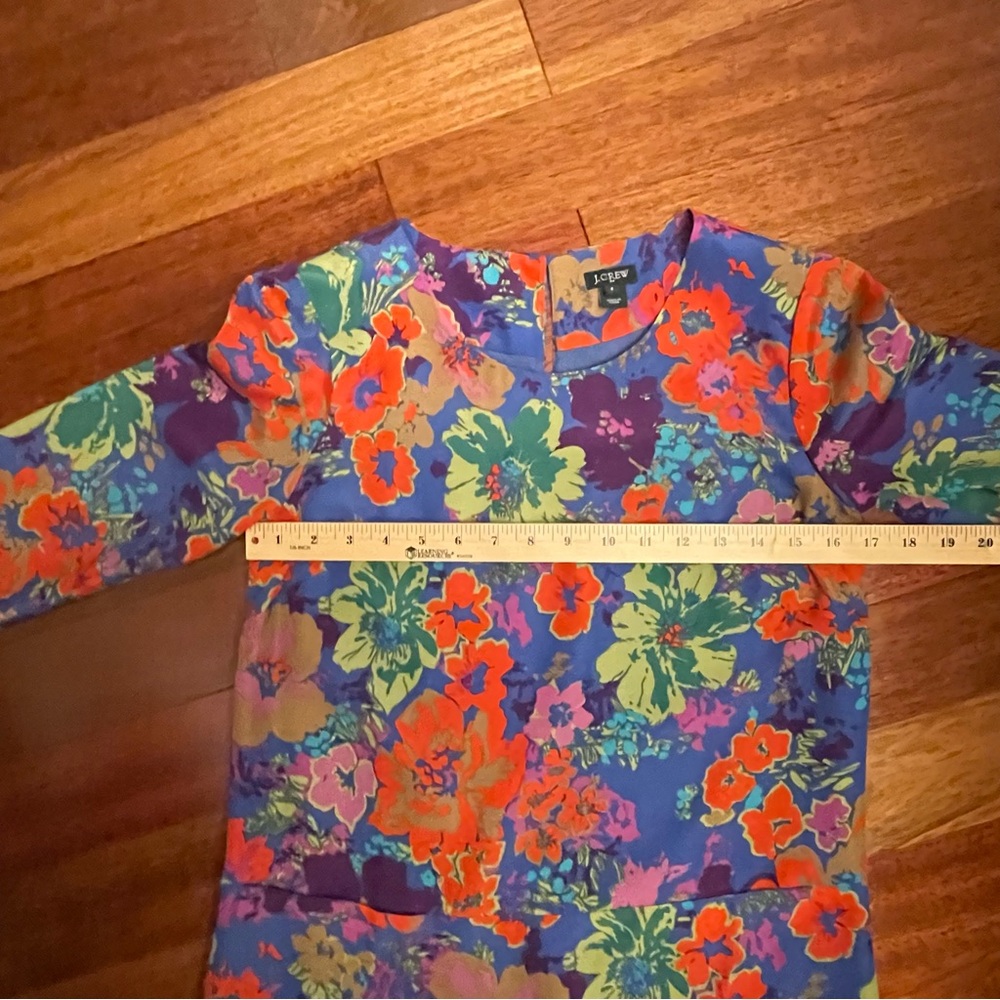 J. Crew Colorful Mod Floral Long Sleeve Dress - Picture 8 of 10